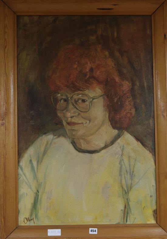 French School Portrait of a red haired woman 85 x 55cm